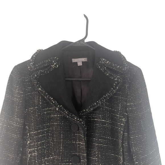 Ann Taylor Women's Size 0 XS Black Tweed Wool Blend Blazer Jacket - Picture 2 of 10